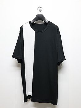 Ground Y�����饦��ɥ磻/C/MOJERSEY COMBINATION TSUJIKIRI SHORT SLEEVED T-SHIRT/BLACKWHITE