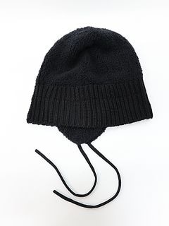 Ground Y饦ɥ磻/Wool boa+EX FineMerino Wool FLIGHT KNIT CAP/BLACK