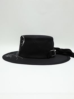Ground Y�����饦��ɥ磻/cotton twill scarf hat/BLACK.
