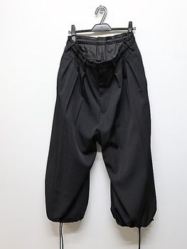 Ground Y�����饦��ɥ磻/W/GABARDINE BALLOON PANTS/BLACK