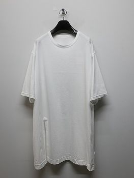 Ground Y�����饦��ɥ磻/30/- COTTON JERSEY SLIT JUMBO T-SHIRT/WHITE.