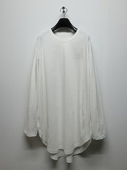Ground Y�����饦��ɥ磻/30/- COTTON JERSEY HEM JUMBO LONG SLEEVED T/WHITE.