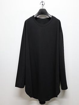 Ground Y�����饦��ɥ磻/30/- COTTON JERSEY HEM JUMBO LONG SLEEVED T/BLACK