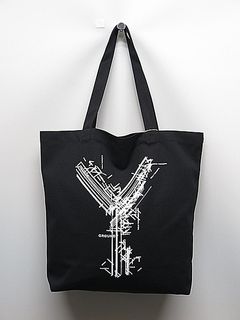 Ground Y饦ɥ磻/cotton cambus Tote bag Y/BLACK