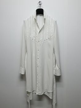 �㴰���THE ONENESS�������ͥ�/RePE-Tuffeta Pin Tuck Flare Shirt/White