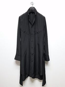�㴰���THE ONENESS�������ͥ�/RePE-Tuffeta Pin Tuck Flare Shirt/Black