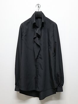 �㴰���THE ONENESS�������ͥ�/Recycle PE Broad Single Frill Shirt/Black