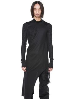 JULIUSꥦ/WOOL SZ JERSEY CUT & SEWN4/BLACK