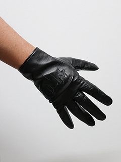 kiryuyrik奦奦/Sheep Hide Dot Button Glove/Black
