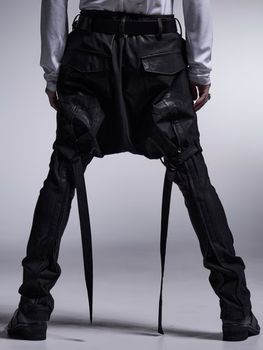 kiryuyrik������奦����奦/Coating High Tension Jersey Saruel Bondage Pants/Black.