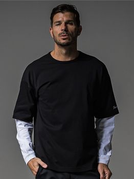 RESOUND CLOTHING���ꥵ����ɥ���������/LOOSE FIT fake layered longsleave/BKWH.