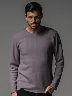 (ͽʡ910ͽ/37TH RESOUND CLOTHINGꥵɥ/cutoff rail longsleave/GREY
