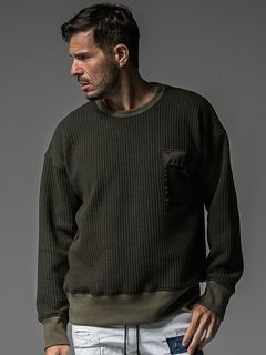 (ͽʡ1011ͽ/37TH RESOUND CLOTHINGꥵɥ/Stripe quilting drop trainer/KHAKI
