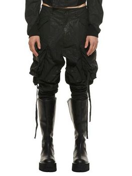 JULIUS����ꥦ��/COATED CLOTH TROUSERS17/BLACK
