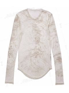 (ͽ)23ͽ/JULIUSꥦ/PRINTED CUPRO SZ JERSEY CUT & SEWN28/OFF WHITE