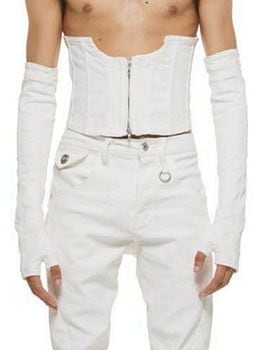 JULIUS����ꥦ��/10oz COATED STRETCH DENIM ACCESSORY3/OFF WHITE