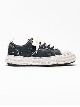 Maison MIHARA YASUHIRO��PETERSON23/original sole ripping and overdyeing canvas Low-Top sneaker/BLACK