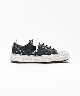Maison MIHARA YASUHIRO��PETERSON23/original sole ripping and overdyeing canvas Low-Top sneaker/BLACK
