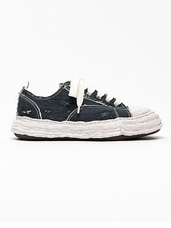 Maison MIHARA YASUHIRO��PETERSON23/original sole ripping and overdyeing canvas Low-Top sneaker/BLACK