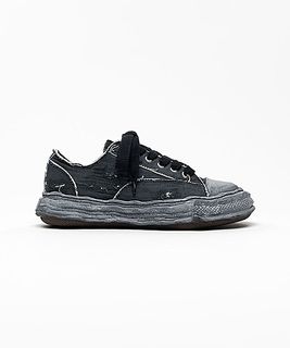 Maison MIHARA YASUHIRO��PETERSON23/original sole ripping and overdyeing canvas Low-Top sneaker/BLK/BLK