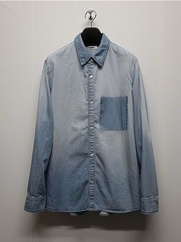 ATTACHMENT�������å�����/6OZ DENIM L/S SHIRT/L.NAVY