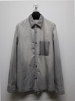 ATTACHMENT�������å�����/6OZ DENIM L/S SHIRT/BLACK