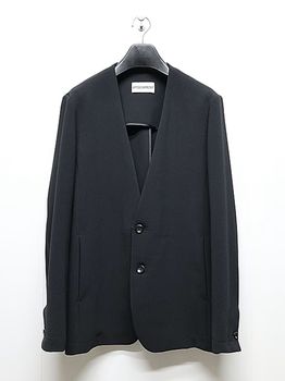 ATTACHMENT�������å�����/PE STRETCH DOUBLE CLOTH COLLARLESS JKT/BLACK