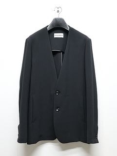 ATTACHMENT�������å�����/PE STRETCH DOUBLE CLOTH COLLARLESS JKT/BLACK