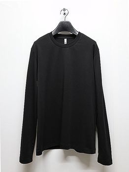 ATTACHMENT�������å�����/COTTON DOUBLE FACE SLIM FIT L/S TEE/BLACK
