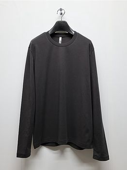 ATTACHMENT�������å�����/COTTON DOUBLE FACE SLIM FIT L/S TEE/D.GRAY