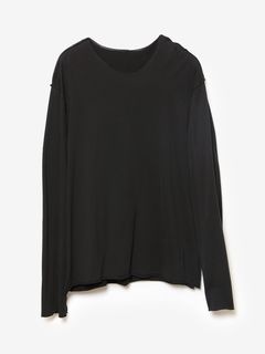 (ͽʡ23ͽ/ATTACHMENTå/80/2 PIMA CO JERSEY SLIM FIT LAYERED L/S TEE/BLACK