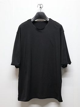 ATTACHMENT�������å�����/80/2 PIMA CO JERSEY OVERSIZED LAYERED S/S TEE/BLACK