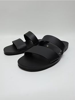 ATTACHMENT�������å�����/SMOOTH LEATHER SLIDE SANDAL/BLACK