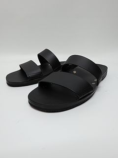 ATTACHMENT�������å�����/SMOOTH LEATHER SLIDE SANDAL/BLACK