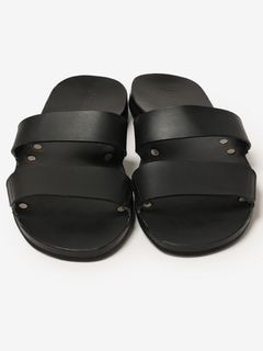 (ͽʡ23ͽ/ATTACHMENTå/SMOOTH LEATHER SLIDE SANDAL/BLACK