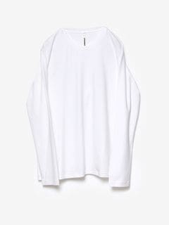 (ͽʡ23ͽ/ATTACHMENTå/COTTON DOUBLE FACE SLIM FIT L/S TEE/WHITE