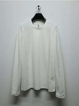 ATTACHMENT�������å�����/COTTON DOUBLE FACE SLIM FIT L/S TEE/WHITE