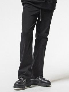 (ͽʡ121ͽ/38TH RESOUND CLOTHINGꥵɥ/regular taperd KING DENIM JERSEY/BLACK