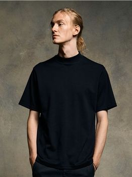 wjk�����֥른��������/luxury cotton mock neck S/S/black