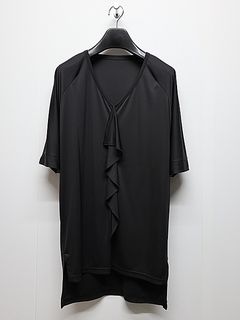 (ͽʡ34ͽ/THE ONENESSͥ/Eco Smooth Jersey KIMONO Frill T-Shirt/Black