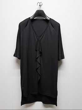 THE ONENESS�������ͥ�/Eco Smooth Jersey KIMONO Frill T-Shirt/Black