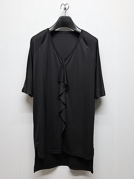 THE ONENESS�������ͥ�/Eco Smooth Jersey KIMONO Frill T-Shirt/Black.