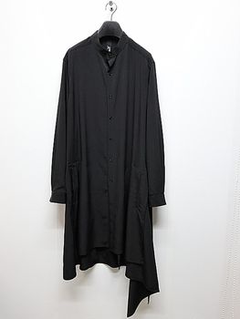 �㴰���Ground Y�����饦��ɥ磻/TA/PE CREPE DE CHINE POCKET BAGS BIG SHIRT TYPE2/BLACK