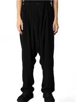 Ground Y�����饦��ɥ磻/TA/PE CREPE DE CHINE SAROUEL PANTS/BLACK