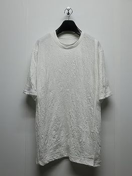 Ground Y�����饦��ɥ磻/CATCH WASHER WRINKLE JERSEY MIX T-SHIRT/WHITE