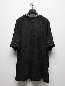 Ground Y�����饦��ɥ磻/CATCH WASHER WRINKLE JERSEY MIX T-SHIRT/BLACK