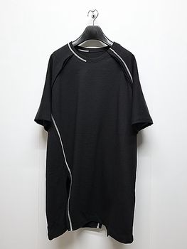 Ground Y�����饦��ɥ磻/BELLY SLUB JERSEY FRONT RAGLAN SLIT SHORT SLEEVED T/BLACK