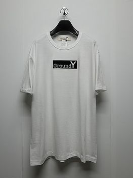 Ground Y�����饦��ɥ磻/20/- JERSEY FLOCKY BOX LOGO T-SHIRT/WHITE