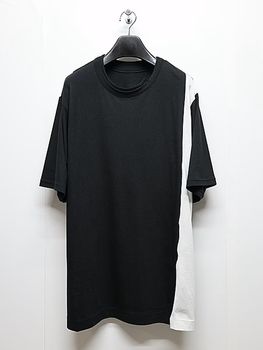 Ground Y�����饦��ɥ磻/C/MO COMBINATION JERSEY MIX T-SHIRT/WHITE