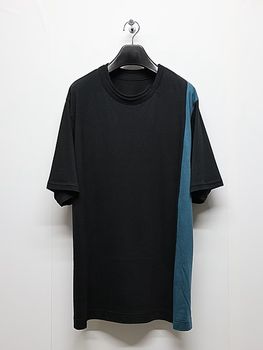 Ground Y�����饦��ɥ磻/C/MO COMBINATION JERSEY MIX T-SHIRT/BLUE